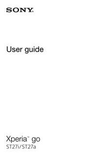 Sony Xperia Go manual. Smartphone Instructions.